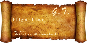 Gligor Tibor névjegykártya